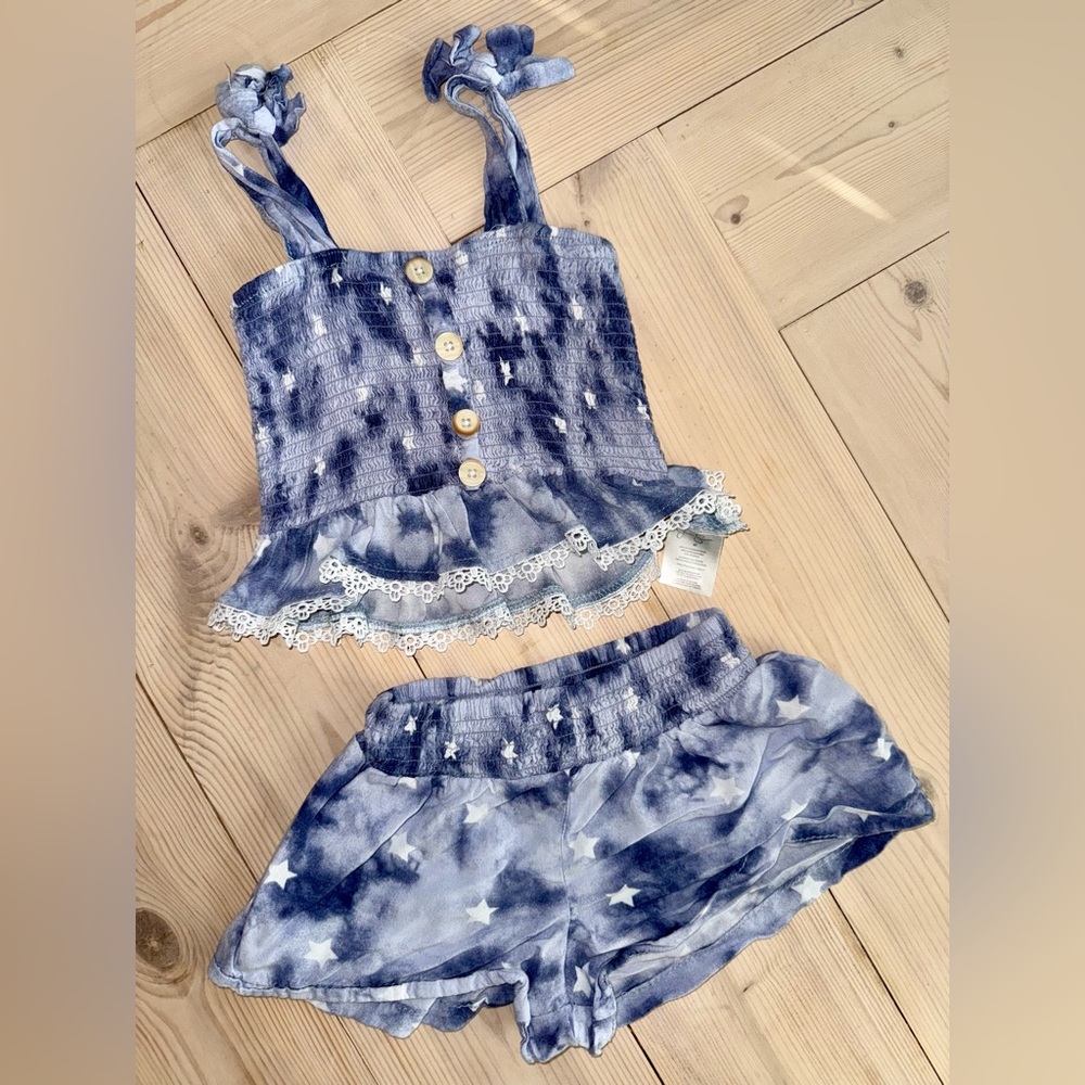 Jessica Simpson Blue w/Star Pattern Matching Shorts Set